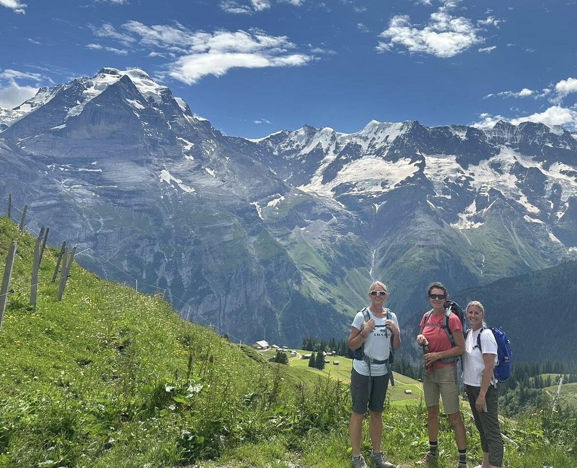 therapy group hiking in mountains